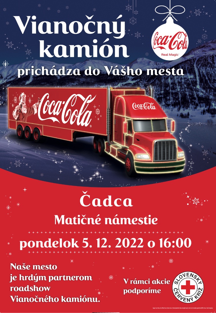 5. december prinesie popoludní na Matičné námestie aj ďalšie atraktívne podujatie. Po niekoľkých rokoch k nám opätovne zavíta Vianočný kamión COCA-COLA.